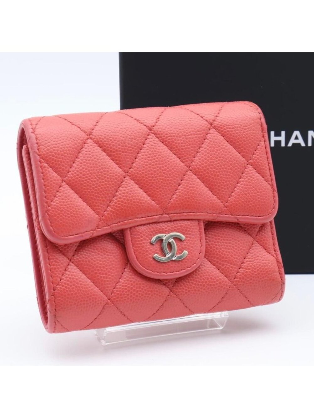 Chanel Timeless Classic Trifold Wallet Caviar Leather